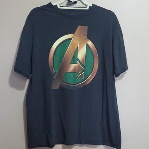 Marvel Black Avengers Logo T-Shirt Size XL
